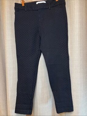 Old Navy Black Pixie Ankle Pants with Subtle Dot Texture